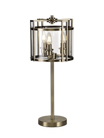 IL31097  Eaton 64cm Table Lamp 3 Light Antique Brass